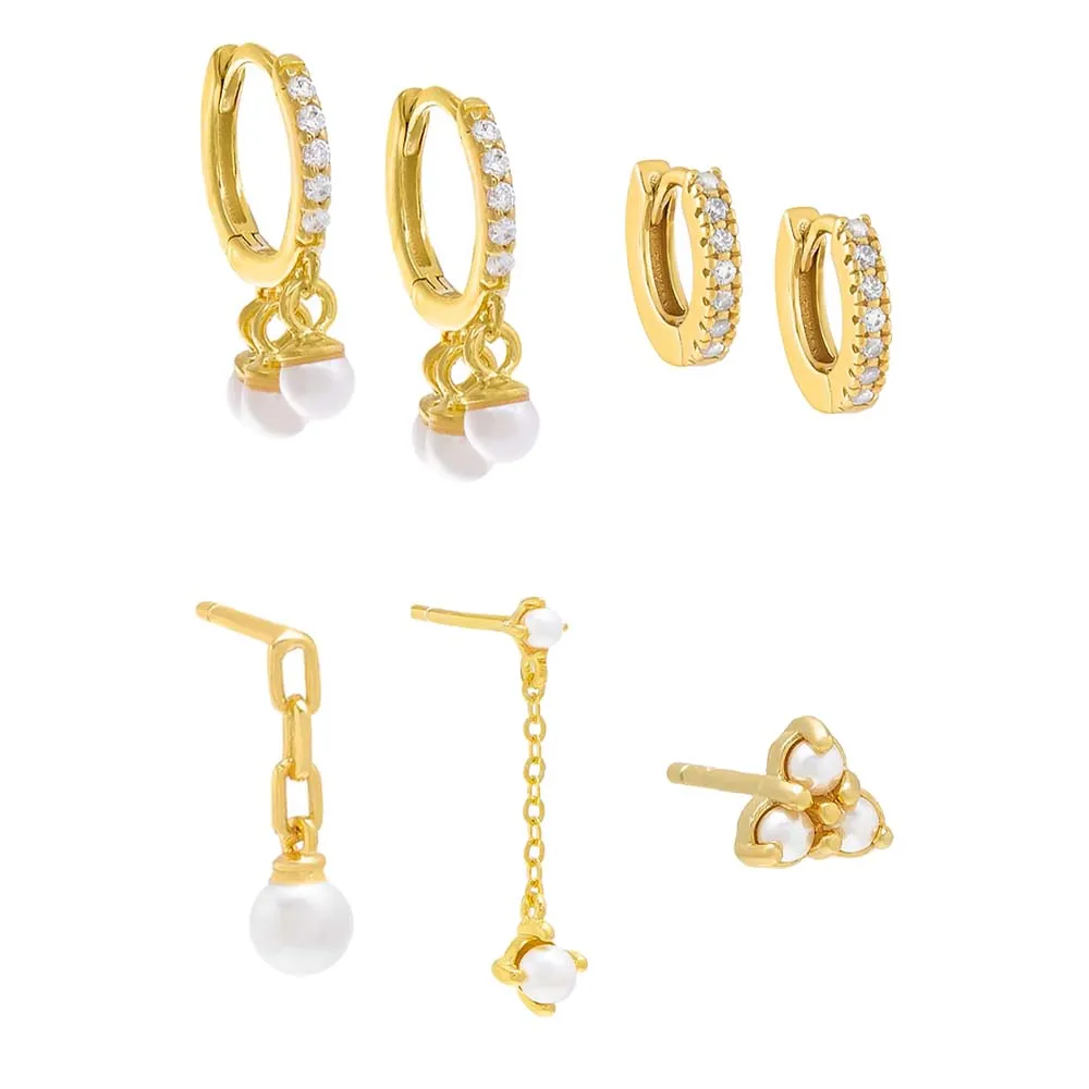 Pearl Glitz Earring Combo Set sold by Adina Eden's