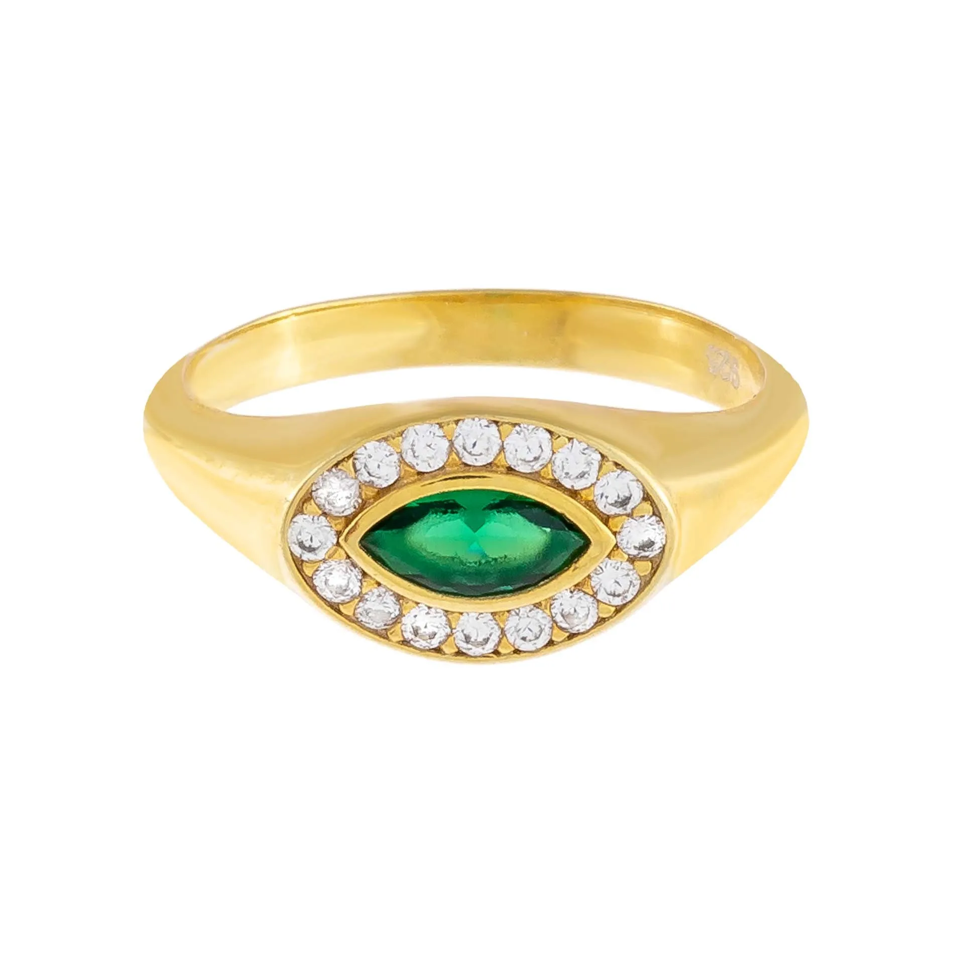 CZ Oval Cut Signet Ring sold by Adina Eden's product image thumbnail 4