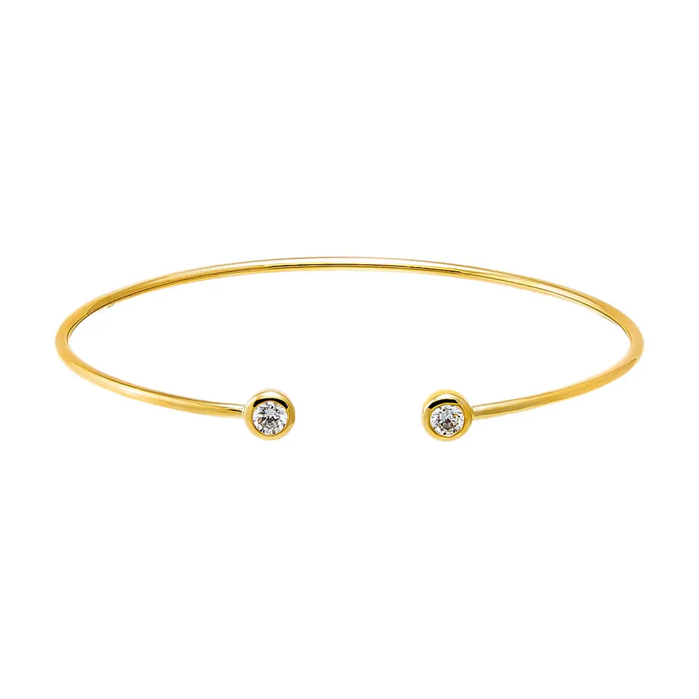 Lab Grown Diamond Bezel Open Bangle 14K sold by Adina Eden's product image thumbnail 2