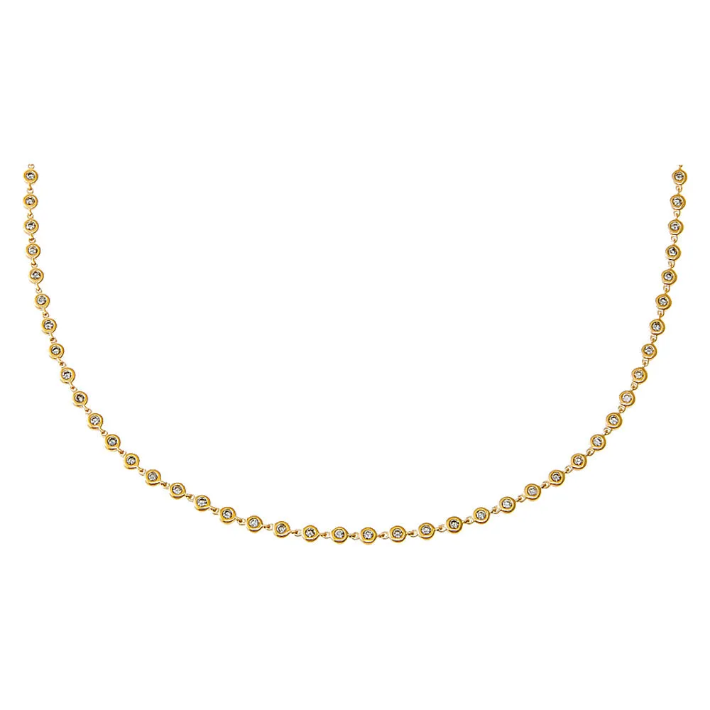 Diamond Bezel Tennis Choker 14K sold by Adina Eden's