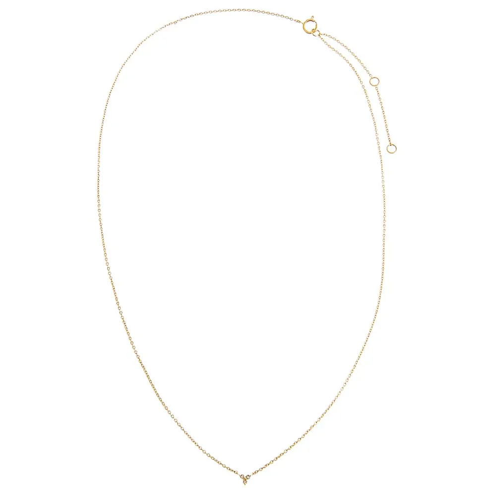 Diamond Mini Trio Cluster Necklace 14K sold by Adina Eden's product image thumbnail 3