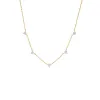 Scattered CZ Solitaire Three Prong Necklace sold by Adina Eden's