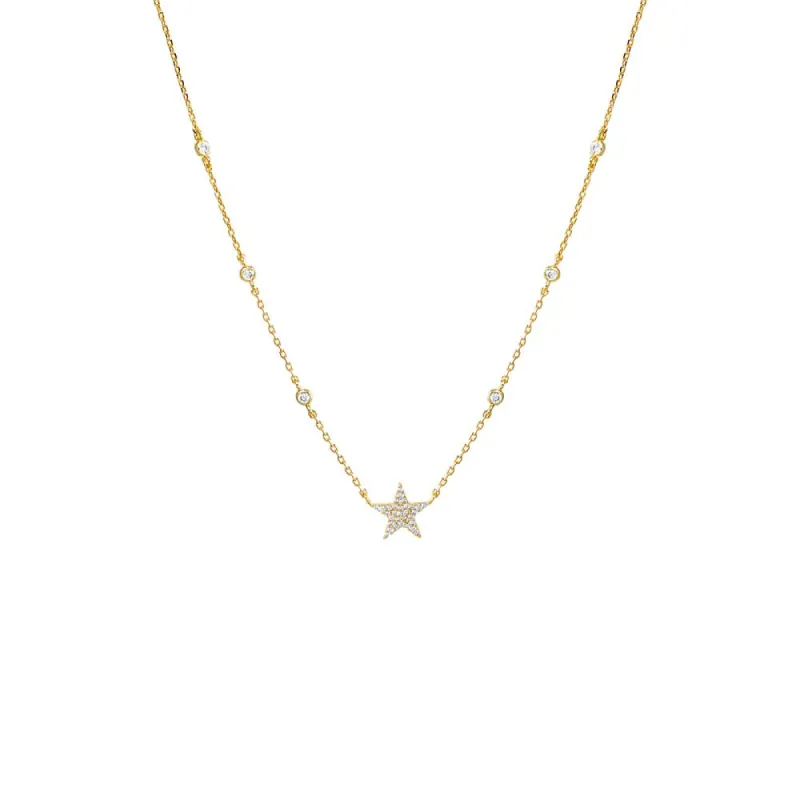 Pave Star X Diamond By The Yard Necklace sold by Adina Eden's