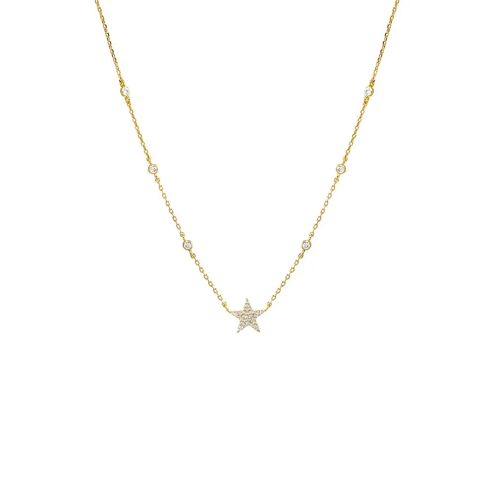 Pave Star X Diamond By The Yard Necklace sold by Adina Eden's