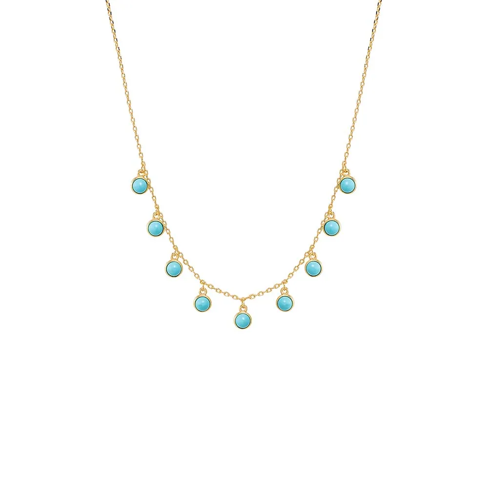 Turquoise Bezel Shaker Necklace sold by Adina Eden's