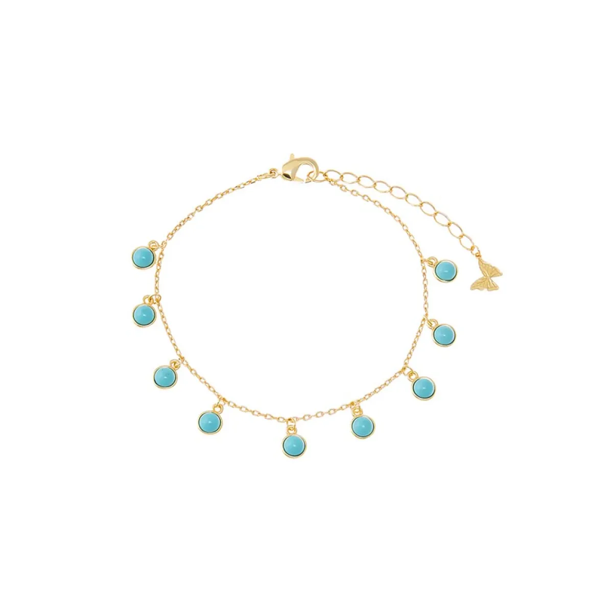 Turquoise Bezel Shaker Bracelet sold by Adina Eden's