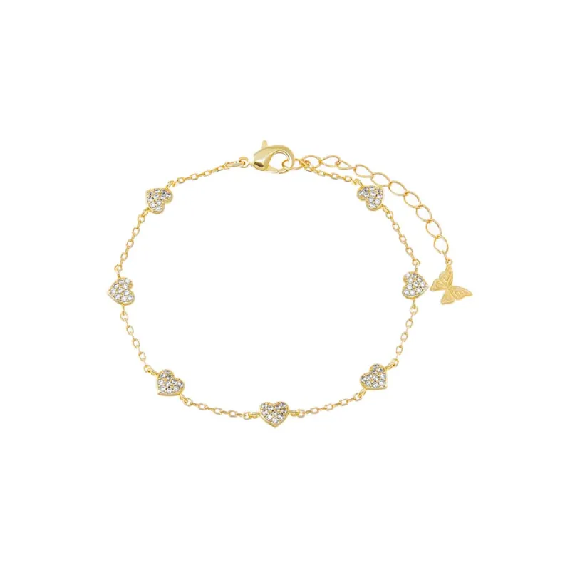 Multi CZ Bezel Heart Bracelet sold by Adina Eden's