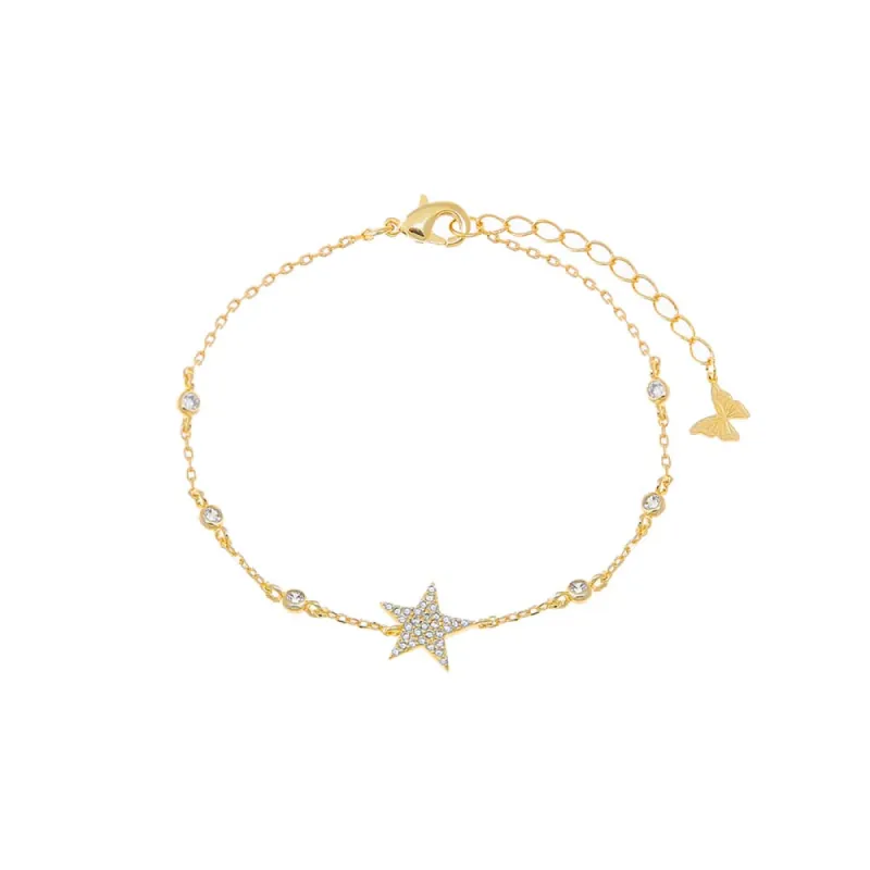 Pave Star X Diamond By The Yard Bracelet sold by Adina Eden's