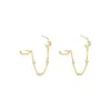 CZ Bezel Chain Hoop X Ear Cuff Earring sold by Adina Eden's