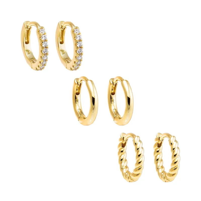 The Necessities Huggie Earring Combo Set sold by Adina Eden's