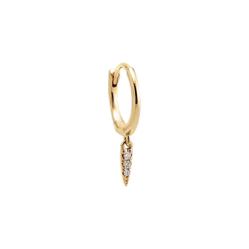 Diamond Dangling Spike Huggie Earring 14K sold by Adina Eden's product image thumbnail 3
