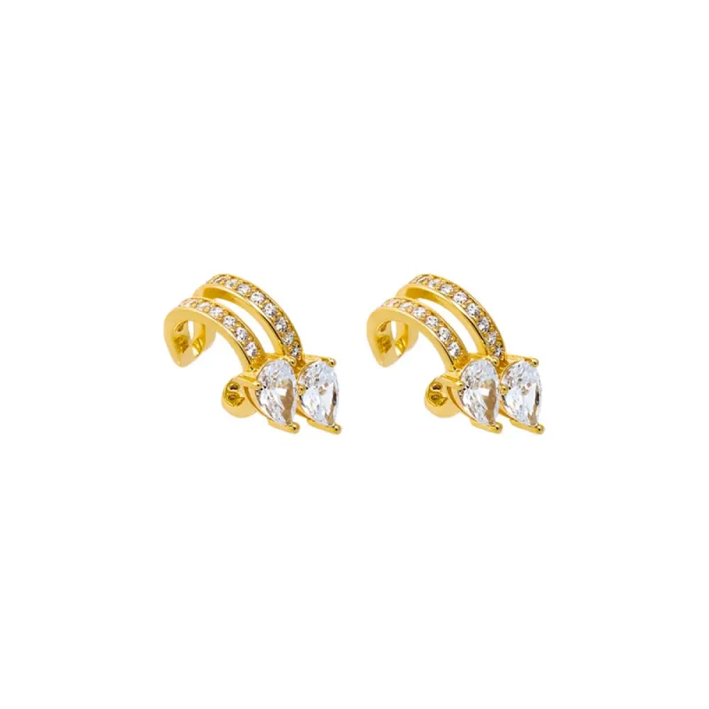 CZ Teardrop Double Fancy Ear Cuff sold by Adina Eden's