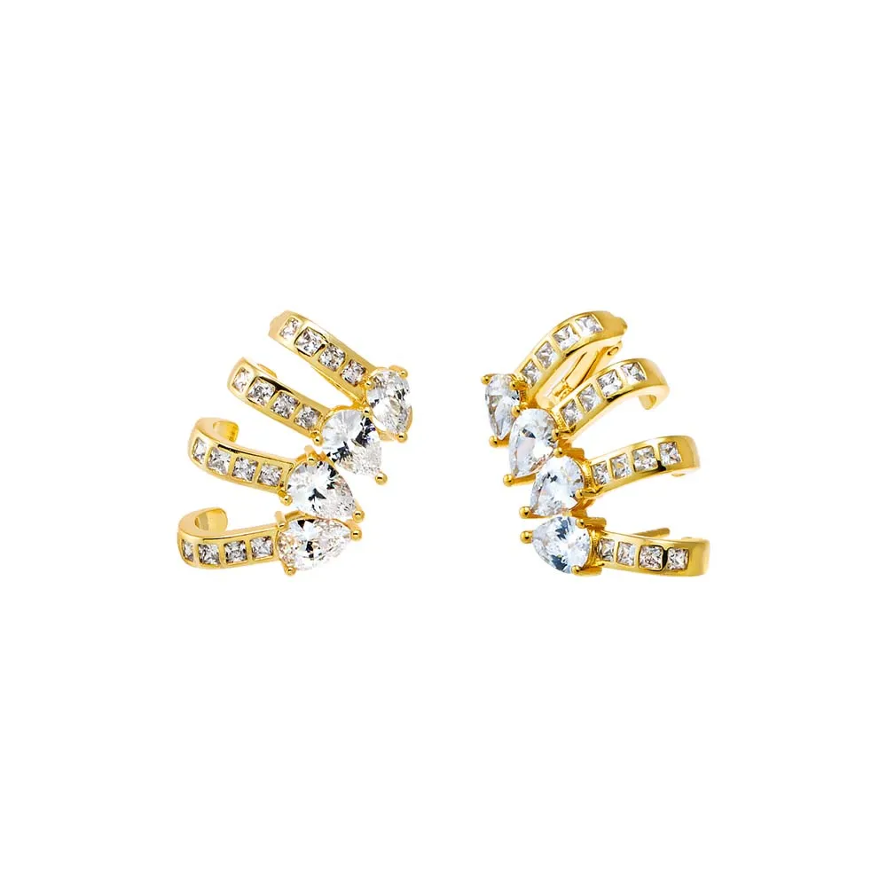 CZ Teardrop Four Row Fancy Ear Cuff sold by Adina Eden's