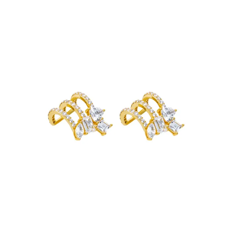CZ Multi Shape Triple Fancy Ear Cuff sold by Adina Eden's