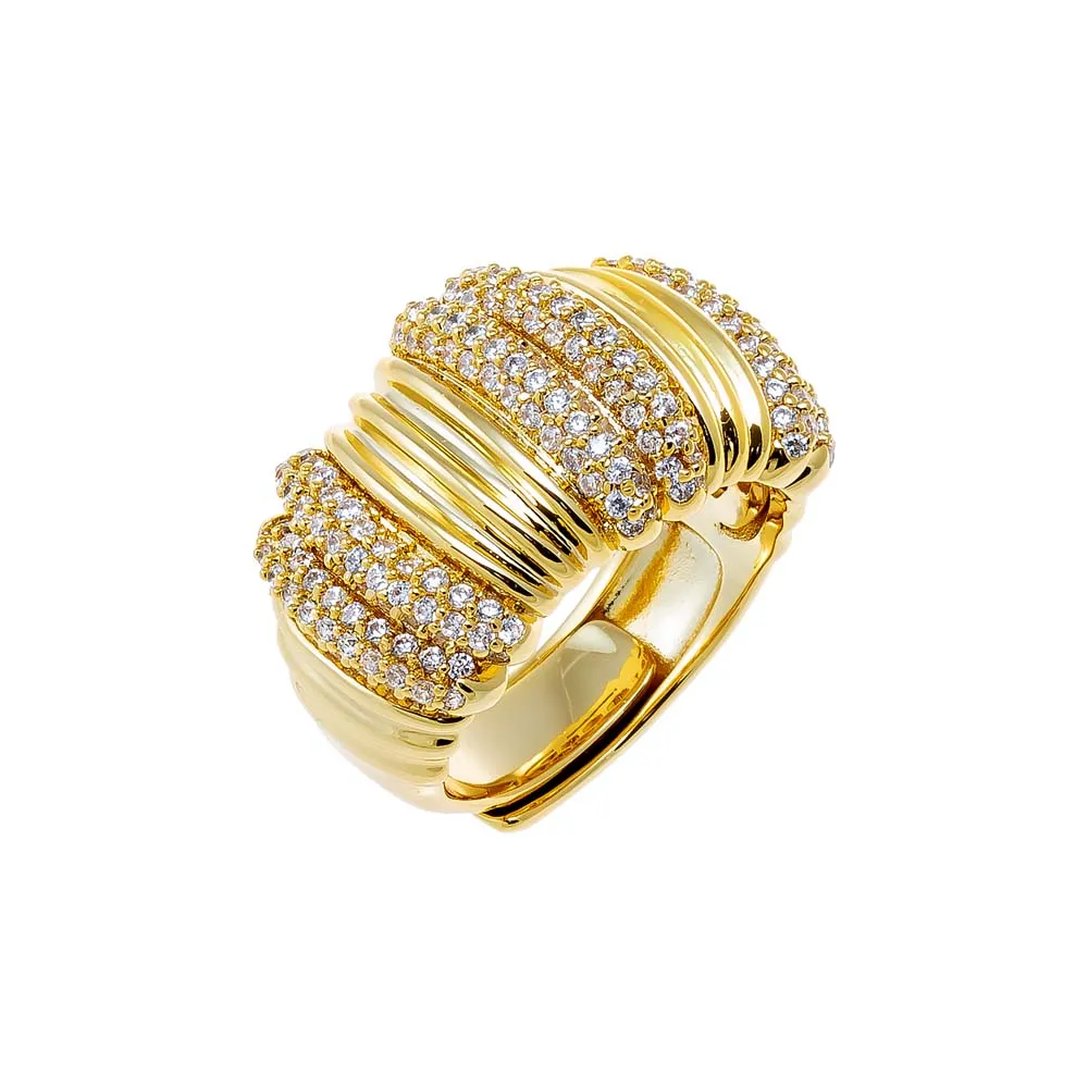 Pave Accented Wide Adjustable Ring sold by Adina Eden's