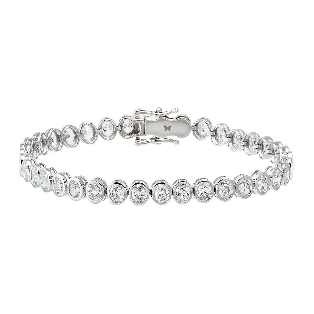 Lab Grown Diamond Oval Bezel Tennis Bracelet 14K sold by Adina Eden's product image thumbnail 2