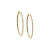 Diamond Pave Oval Hoop Earring 14K sold by Adina Eden's