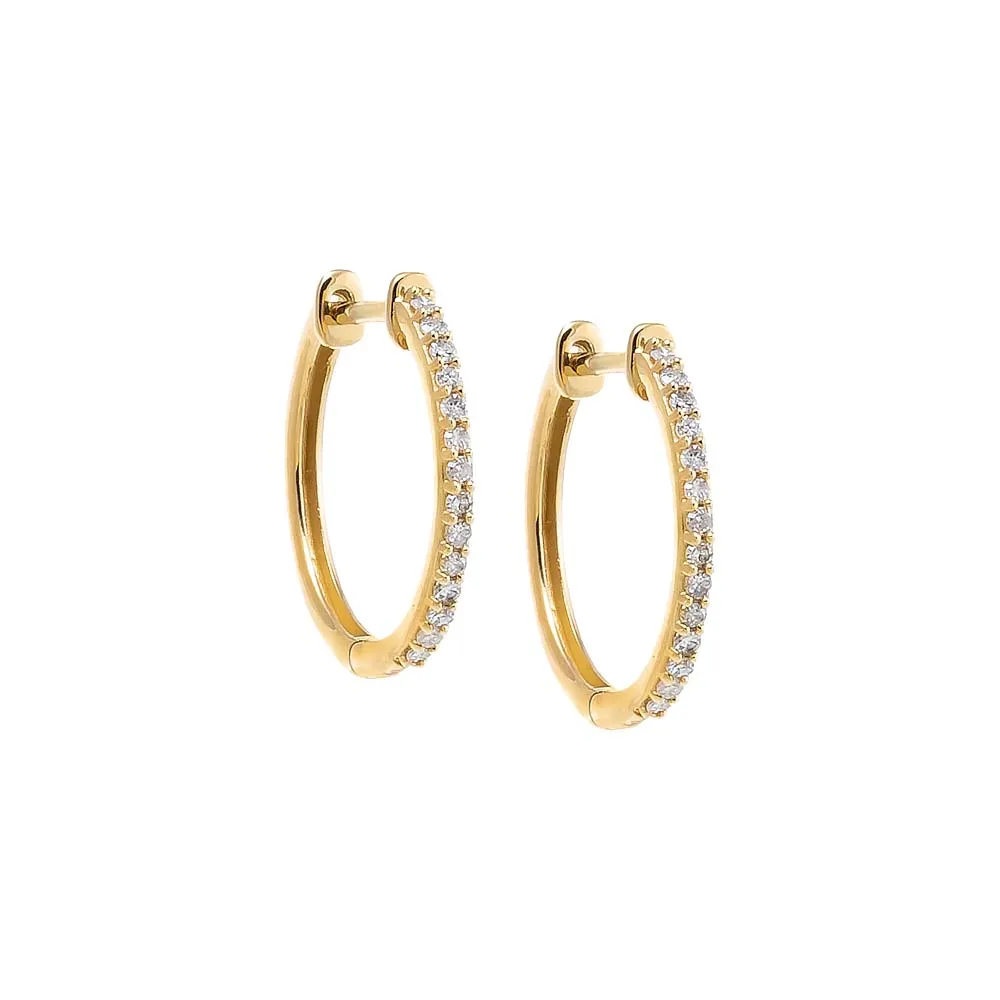 Diamond Pave Round Hoop Earring 14K sold by Adina Eden's