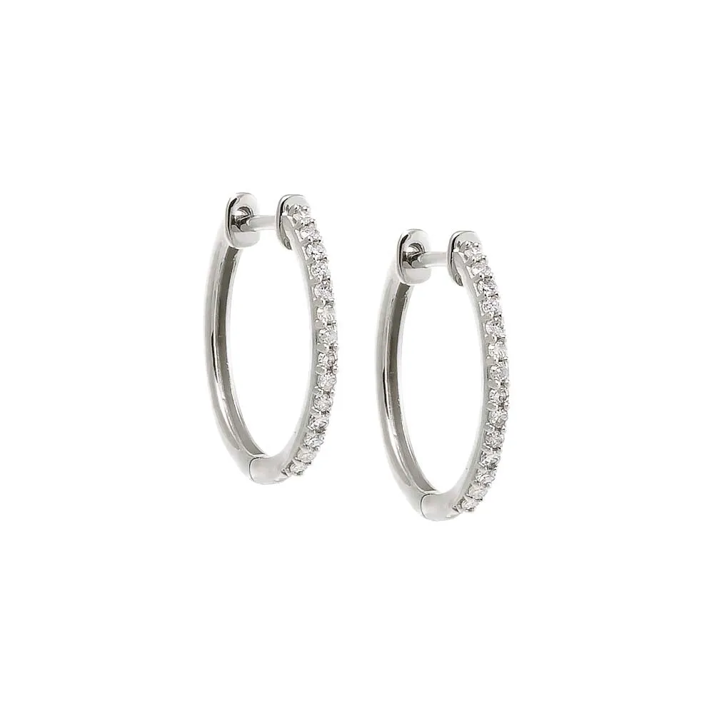 Diamond Pave Round Hoop Earring 14K sold by Adina Eden's product image thumbnail 2