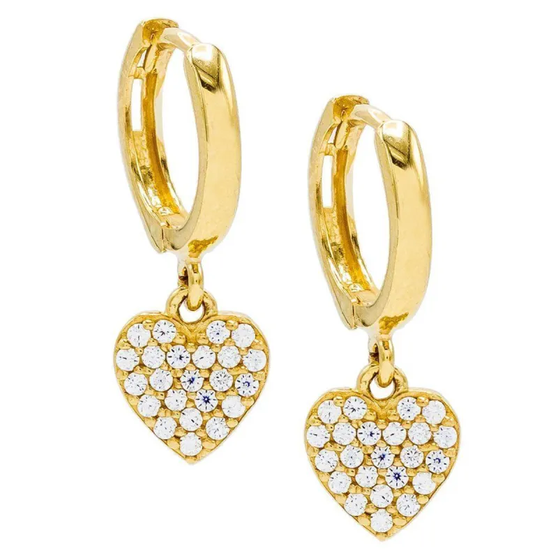 Heart Huggie Earring 14K sold by Adina Eden's