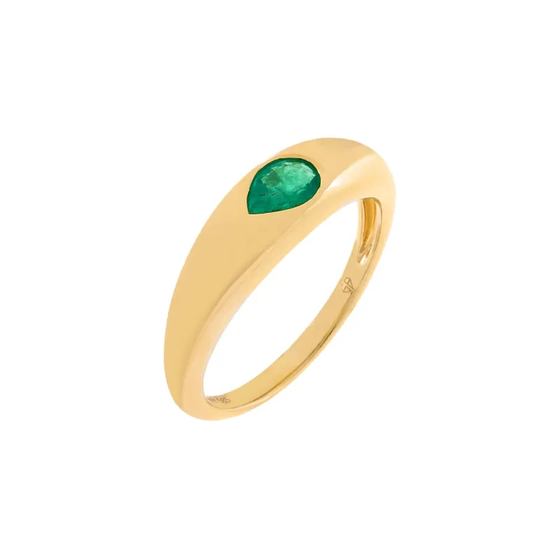Gemstone Teardrop Dome Ring 14K sold by Adina Eden's