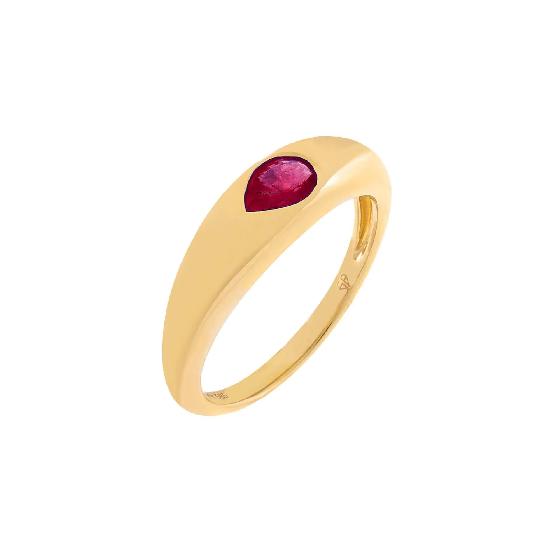 Gemstone Teardrop Dome Ring 14K sold by Adina Eden's product image thumbnail 4