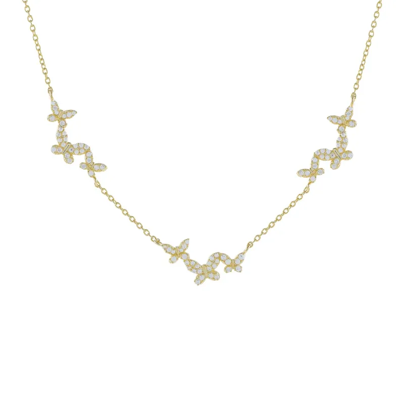 Pavé Butterflies Necklace sold by Adina Eden's