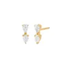 Diamond Double Teardrop Stud Earring 14K sold by Adina Eden's
