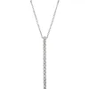 Diamond Half Carat Tennis Drop Lariat Necklace 14K sold by Adina Eden's