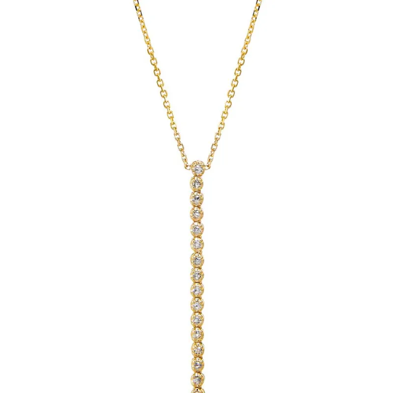Diamond Half Carat Tennis Drop Lariat Necklace 14K sold by Adina Eden's