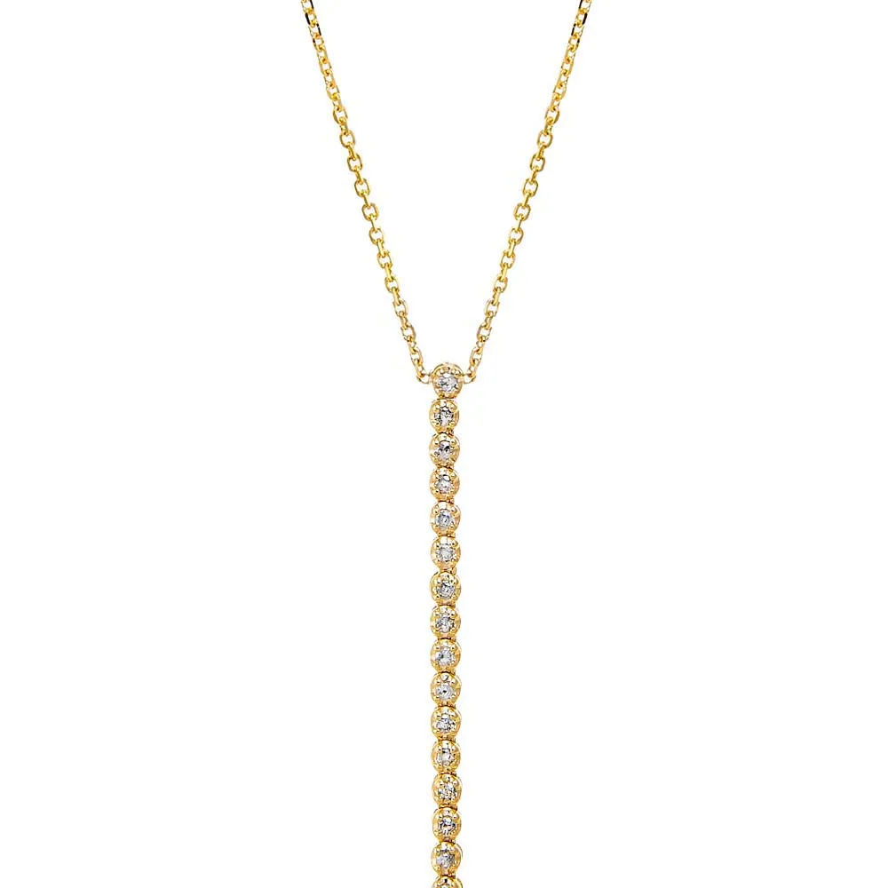 Diamond Half Carat Tennis Drop Lariat Necklace 14K sold by Adina Eden's