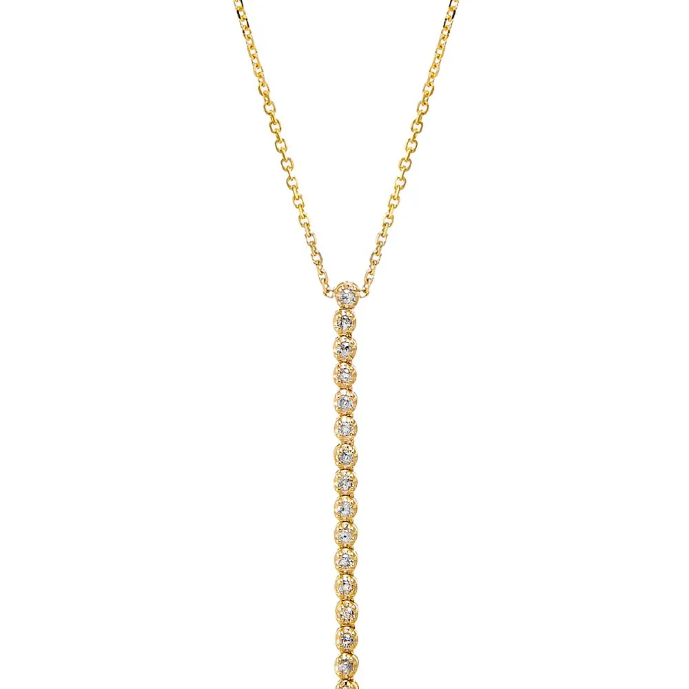 Diamond 1 Carat Tennis Drop Lariat Necklace 14K sold by Adina Eden's
