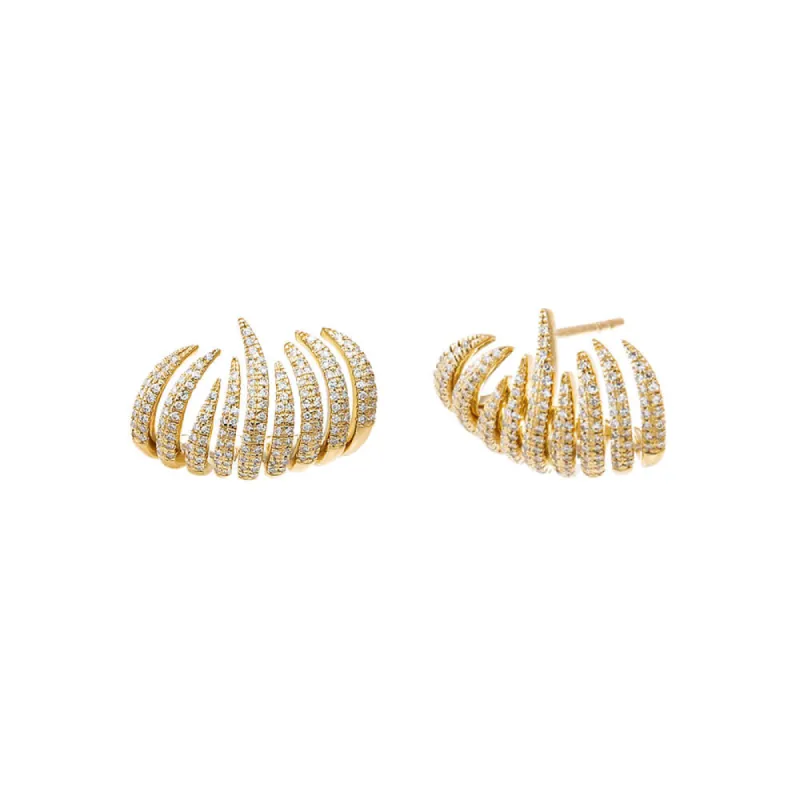 Diamond Pave Fancy Cage Stud Earring 14K sold by Adina Eden's