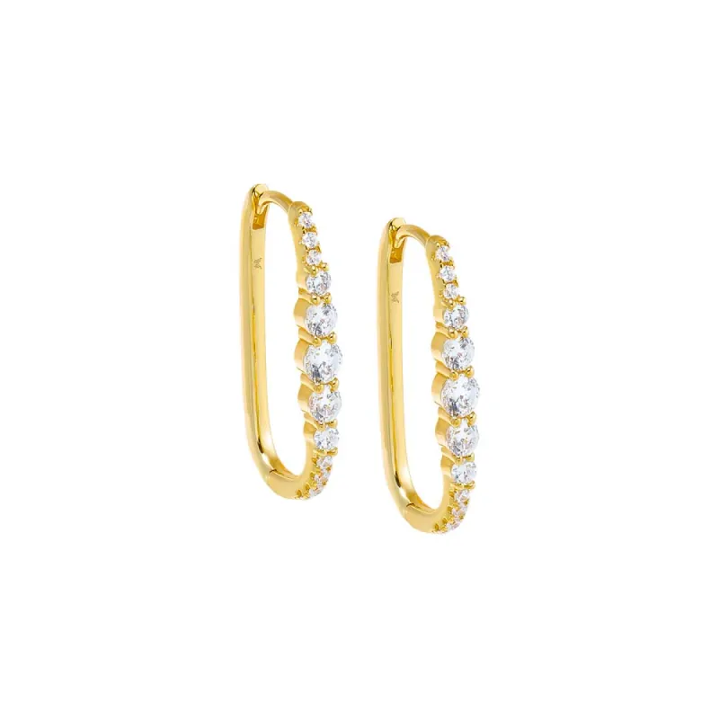 CZ Graduated U-Shape Huggie Earring sold by Adina Eden's