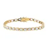 6 Carat Lab Grown Diamond Emerald Bezel Tennis Bracelet 14K sold by Adina Eden's