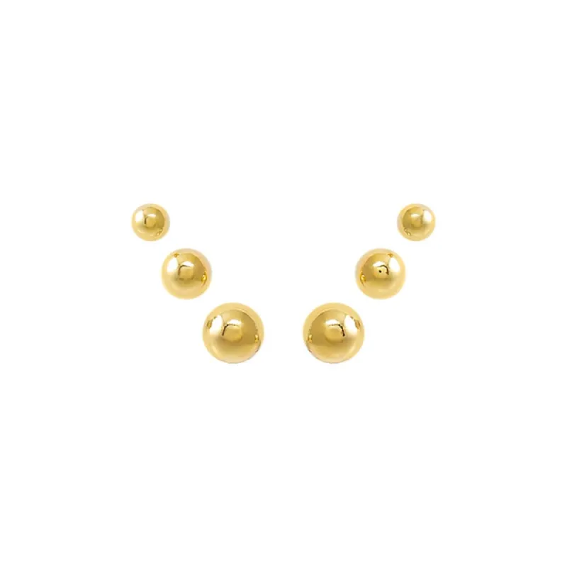 Graduated Beaded Ball Stud Earring Combo Set sold by Adina Eden's