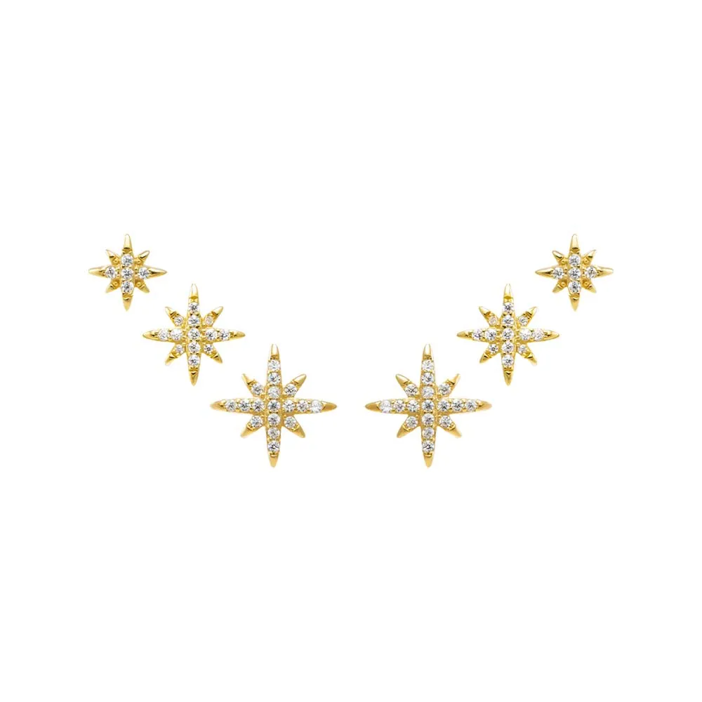 Pave Graduated Starburst Stud Earring Combo Set sold by Adina Eden's
