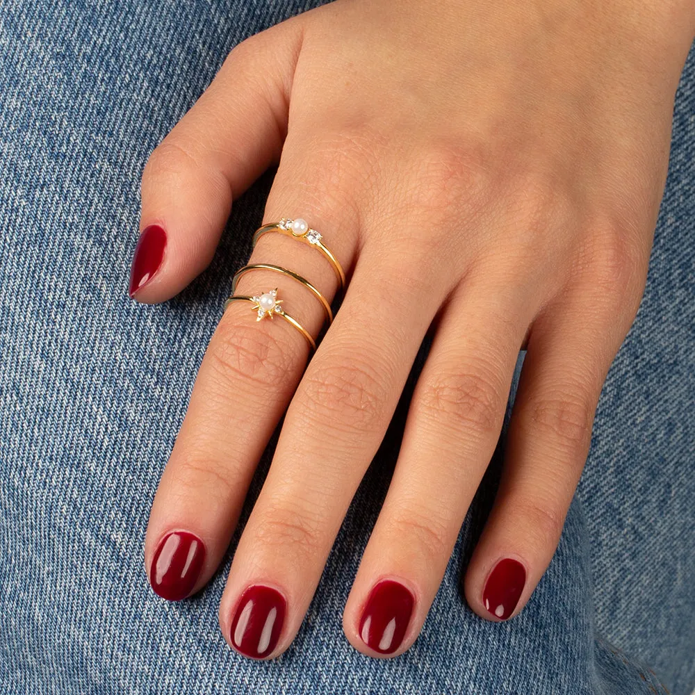 Pearl & Stone Ring Combo Set sold by Adina Eden's product image thumbnail 2