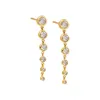 Diamond Bezel Graduated Drop Stud Earring 14K sold by Adina Eden's