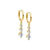 CZ Graduated Dangling Drop Huggie Earring sold by Adina Eden's