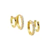 Diamond Solid/Pave Huggie X Ear Cuff Earring 14K sold by Adina Eden's