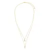 Pave CZ Double Initial 2 in 1 Necklace sold by Adina Eden's