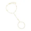 Solid Dainty Beaded Ball Hand Chain Bracelet sold by Adina Eden's