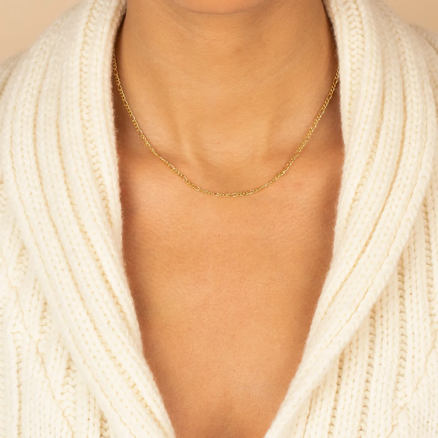 Baby Figaro Chain Necklace sold by Adina Eden's product image thumbnail 4