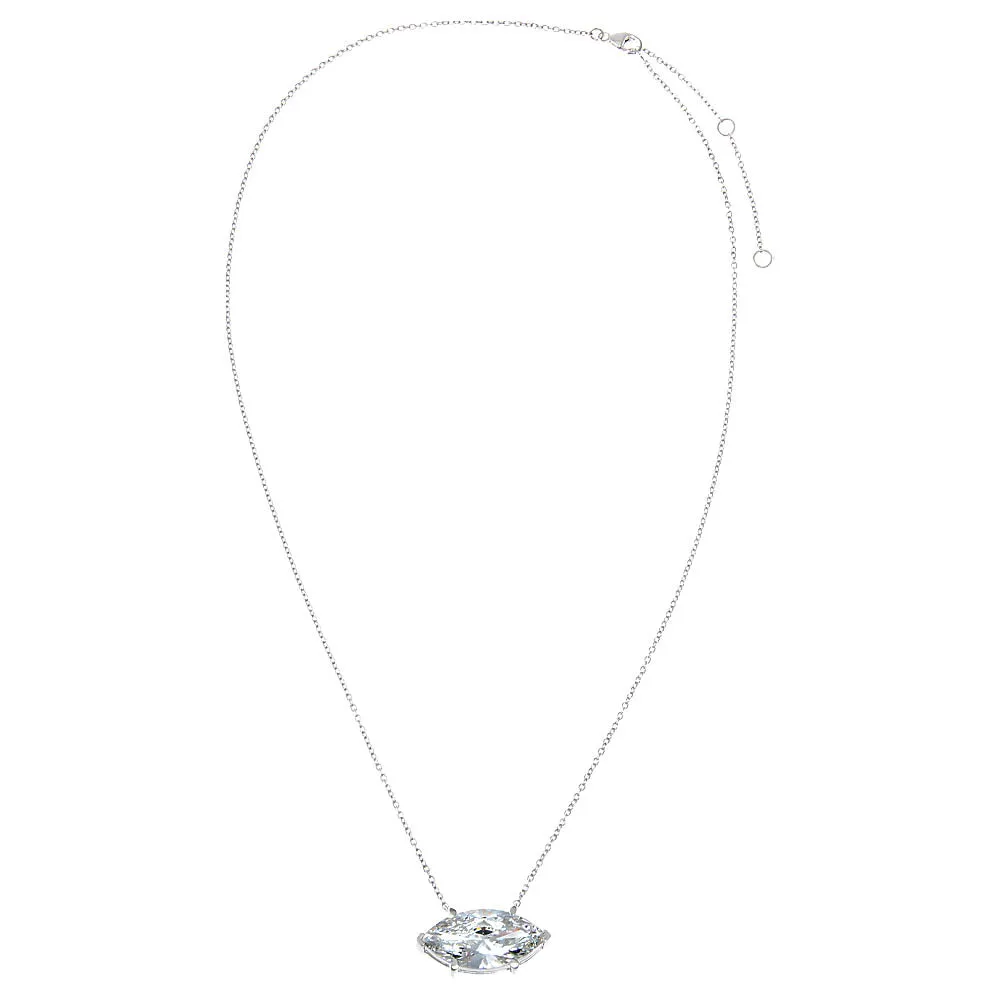 Lab Grown Diamond Marquise Sideway Pendant Necklace 14K sold by Adina Eden's product image thumbnail 3