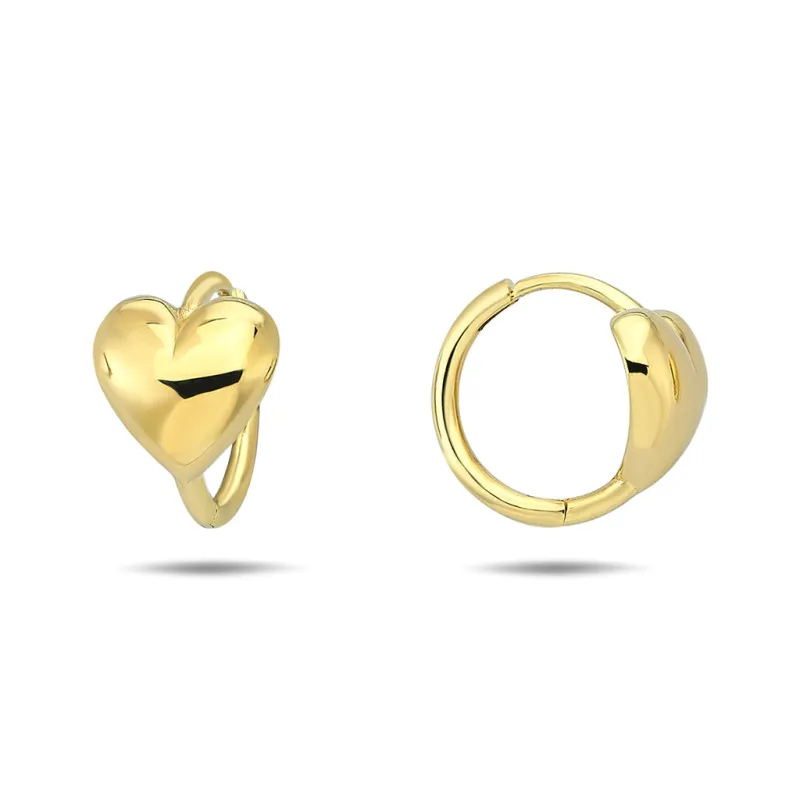 Solid Heart Huggie Earring 14K sold by Adina Eden's