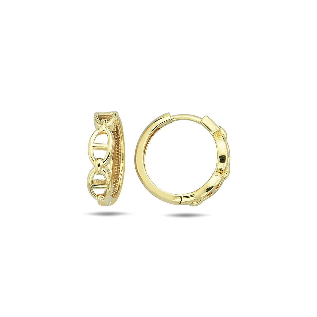 Solid Mariner Link Huggie Earring 14K sold by Adina Eden's