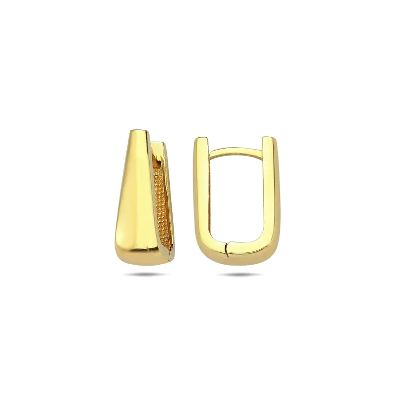 Solid Rectangular Graduated Huggie Earring 14K sold by Adina Eden's