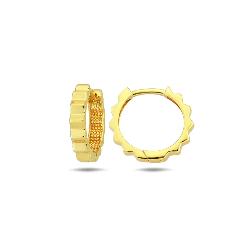 Solid Indented Thin Huggie Earring 14K sold by Adina Eden's