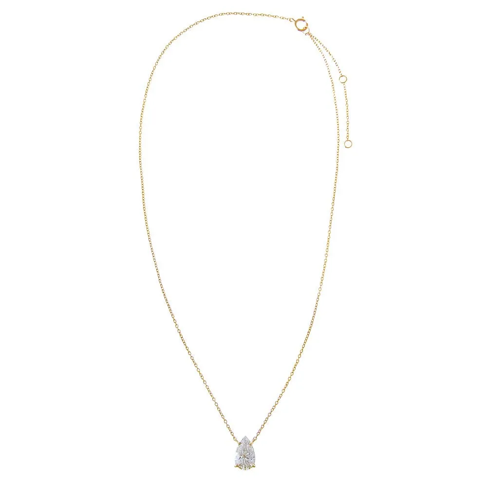 Lab Grown Diamond Pear Solitaire Necklace 14K sold by Adina Eden's product image thumbnail 3